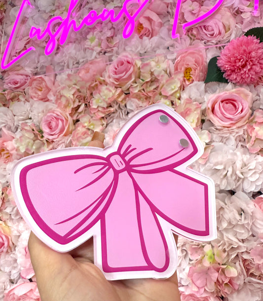 pink bow lash tile